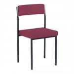 Trexus Side Chair Stackable Steel Frame Upholstered Seat W410xD410xH460mm Burgundy