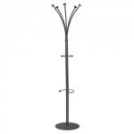 Hat and Coat Stand Style Tubular Steel with Umbrella Holder and 5 Pegs
