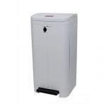 Rubbermaid Step On Best Waste Bin Front Opening Large Pedal Rubber Wheels 100 Litres White Ref WHT 6151