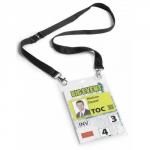 Durable Name Badges Delegate with Textile Necklace with Safety Closure Black Ref 8125-01 [Pack 10]