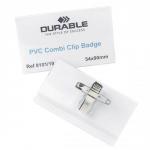 Durable Name Badges Combi Clip for Pin or Clip to Clothing 40x75mm Ref 8141-19 [Pack 50]