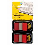 Post-it Index Flags 50 per Pack 25mm Red Ref 680-RDEU Pack of 2