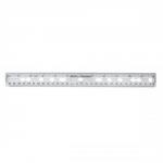 Helix Ringbinder Ruler Shatter-resistant 12inch 300mm Clear Ref L25025