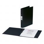 Rexel Budget Ring Binder Semi-rigid Polypropylene 2 O-Ring 25mm Size A4 Black Ref 13422BK [Pack 10]