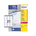 Avery Addressing Labels Laser Jam-free 21 per Sheet 63.5x38.1mm White Ref L7160-100 2100 Labels