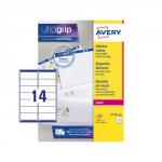 Avery Addressing Labels Laser Jam-free 14 per Sheet 99.1x38.1mm White Ref L7163-100 1400 Labels