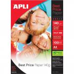 Apli Best Price Photo Paper Glossy 140gsm A4 Ref 11804 100 Sheets