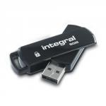 Integral 360 Secure USB Drive Rotating-socket Capless ID System 256-bit 8GB Black Ref INFD8GB360SEC