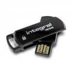 Integral 360 Secure USB Drive Rotating-socket Capless ID System 256-bit 16GB Black Ref INFD16GB360SEC