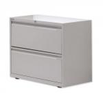 Bisley Side Filing Cabinet 2-Drawer W800xD470xH693-717mm Goose Grey Ref SF2N