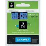 Dymo D1 Tape for Electronic Labelmakers 12mmx7m Black on Blue Ref 45016 S0720560