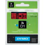 Dymo D1 Tape for Electronic Labelmakers 12mmx7m Black on Red Ref 45017 S0720570