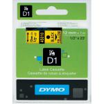 Dymo D1 Tape for Electronic Labelmakers 12mmx7m Black on Yellow Ref 45018 S0720580