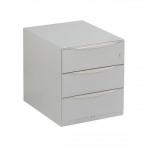 Trexus Sonix Pedestal Steel Low Under-desk 3 Drawer W420xD564xH495mm Silver