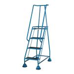 Barton Mobile Steps on Retractable Castors Double Handrails Four Tread W985xD580xH1725mm Ref LWHCS/4
