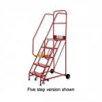 Barton Topstep Heavy Duty Steps Mobile Safety Bar Double Handrail 6 Tread W700xD1370xH2380mm Ref 6SHDMSPS