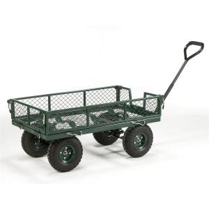 Cheap Stationery Supply of Barton Toptruck Four Sided Mesh Platform Capacity 250kg Pneumatic Wheels Green TT4S Office Statationery