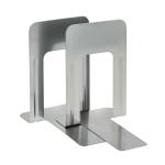 Large Bookends Metal Silver Pack of 2
