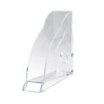 Rexel Nimbus Magazine Rack Robust Acrylic with Front Indexing Tab A4 Clear Ref 2101499