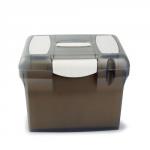 File Box Plastic for Suspension A4 White Lid W370xD240xH300mm Clear