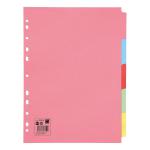 5 Star Subject Dividers Multipunched Manilla Board 5-Part A4 Assorted