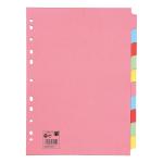 5 Star Subject Dividers Multipunched Manilla Board 10-Part A4 Assorted