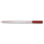 5 Star Ball Pen Clear Barrel Medium 1.0mm Tip 0.4mm Line Red Pack of 50