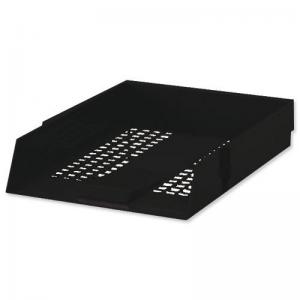 Cheap Stationery Supply of 5 Star Letter Tray High-impact Polystyrene Foolscap Black CP0435SBLK Office Statationery