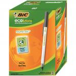Bic Ecolutions Stic Ball Pen Recycled Slim 1.0mm Tip 0.4mm Line Black Ref 893239 [Pack 60]