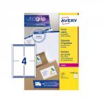 Avery Addressing Labels Laser Jam-free 4 per Sheet 139x99.1mm White Ref L7169-100 400 Labels