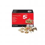 5 Star Brassed Drawing Pins of 11mm Head Diameter Pack of 150