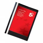5 Star Project Flat File Lightweight Polypropylene with Indexing Strip A4 Black [Pack 5]