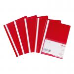 5 Star Project Flat File Lightweight Polypropylene with Indexing Strip A4 Red [Pack 5]