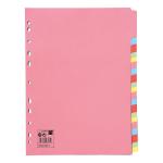 5 Star Subject Dividers Multipunched Manilla Board 20-Part A4 Assorted