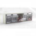Barton Storage Clearbox No5 Container Unit Grey with 5 Clear Compartments W164xD600xH135mm Ref 51382