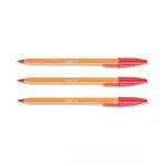 Bic Orange Ball Pen 0.8mm Tip 0.2mm Line Red Ref 1199110112 [Pack 20]
