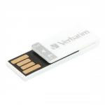 Verbatim Clip-it USB Flash Drive USB 2.0 Paper Clip Read 10MB/s Write 3MB/s 4GB White Ref 43900