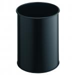 Durable Bin Round Metal Capacity 15 Litres Black Ref 3301/01