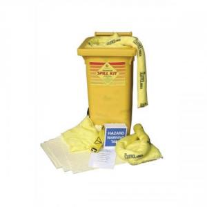 Cheap Stationery Supply of Fosse Chemical Spill Kit with Tape Gloves Goggles Pads Socks Bag and Wheeled Bin 120 Litre U-120-WB Office Statationery