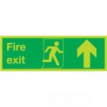 Niteglo Fire Exit Sign Man and Arrow Straight Up 450x150mm Polypropylene Ref FX04711M