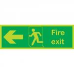 Niteglo Fire Exit Sign Man and Arrow Left Polypropylene 450x150mm Ref FX04311M