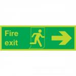 Niteglo Fire Exit Sign Man and Arrow Right 450x150mm Polypropylene Ref FX04411M