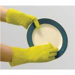 Polyco Matrix Household Gloves Lightweight Natural Rubber Rolled-cuff Medium Yellow Ref 140-MAT[12 Pairs]