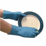 Polyco Matrix Household Gloves Lightweight Natural Rubber Rolled-cuff Large Blue Ref 150-MAT [12 Pairs]