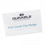 Durable Name Badges Combi Clip for Pin or Clip to Clothing 54x90mm Ref 8610 [Pack 5]