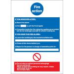 Stewart Superior Safe Condition & Fire Equipment Sign Fire Action Write On 297x210mm Ref NS017