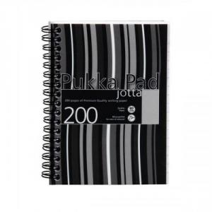 Cheap Stationery Supply of Pukka Pad Jotta Notebook Wirebound Perforated Ruled 80gsm 200pp A6 Black Stripes JP036-5 Pack of 3 Office Statationery