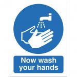 Stewart Superior PVC Access Prohibition & General Signs - Now Wash Your Hands Please 200x150mm Ref NS022