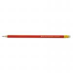Pencil with Eraser HB Red Barrel Pack of 12