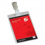 5 Star Name Badges Security Portrait with Plastic Clip 90x60mm [Pack 25]